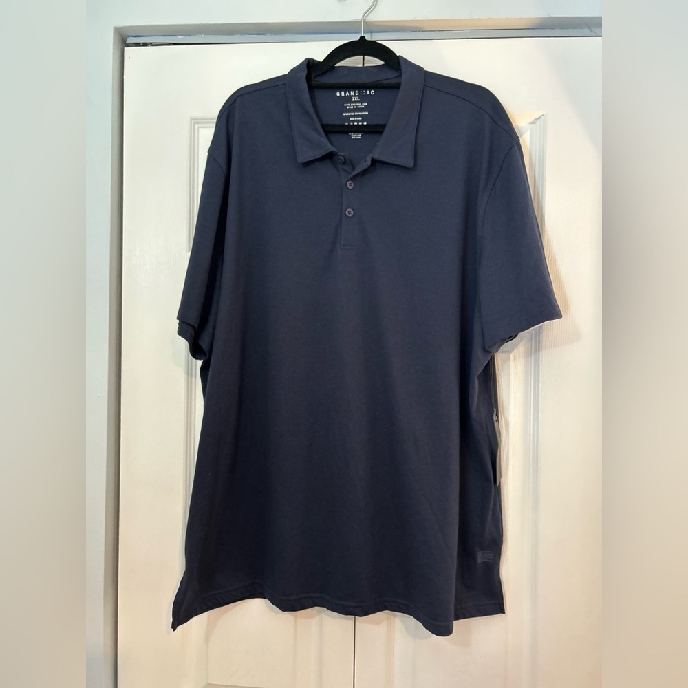 Grand AC Navy Polo Shirt Men’s 2XL Short Sleeve Cotton Blend NWT